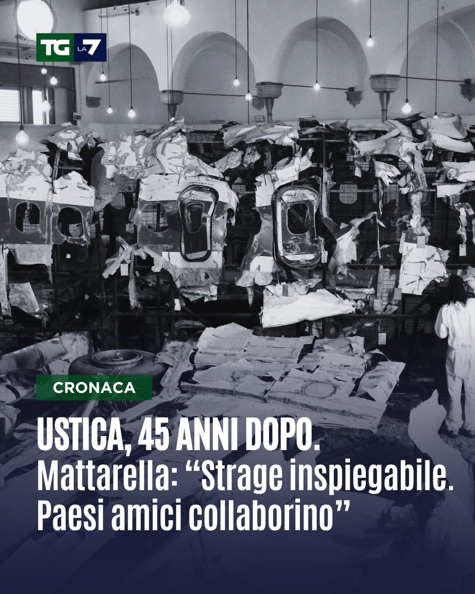 Ustica, 45 anni dopo. Mattarella: “Strage inspiegabile. Paesi amici collaborino” 👉 tg.la7.it/cronaca/ustica…