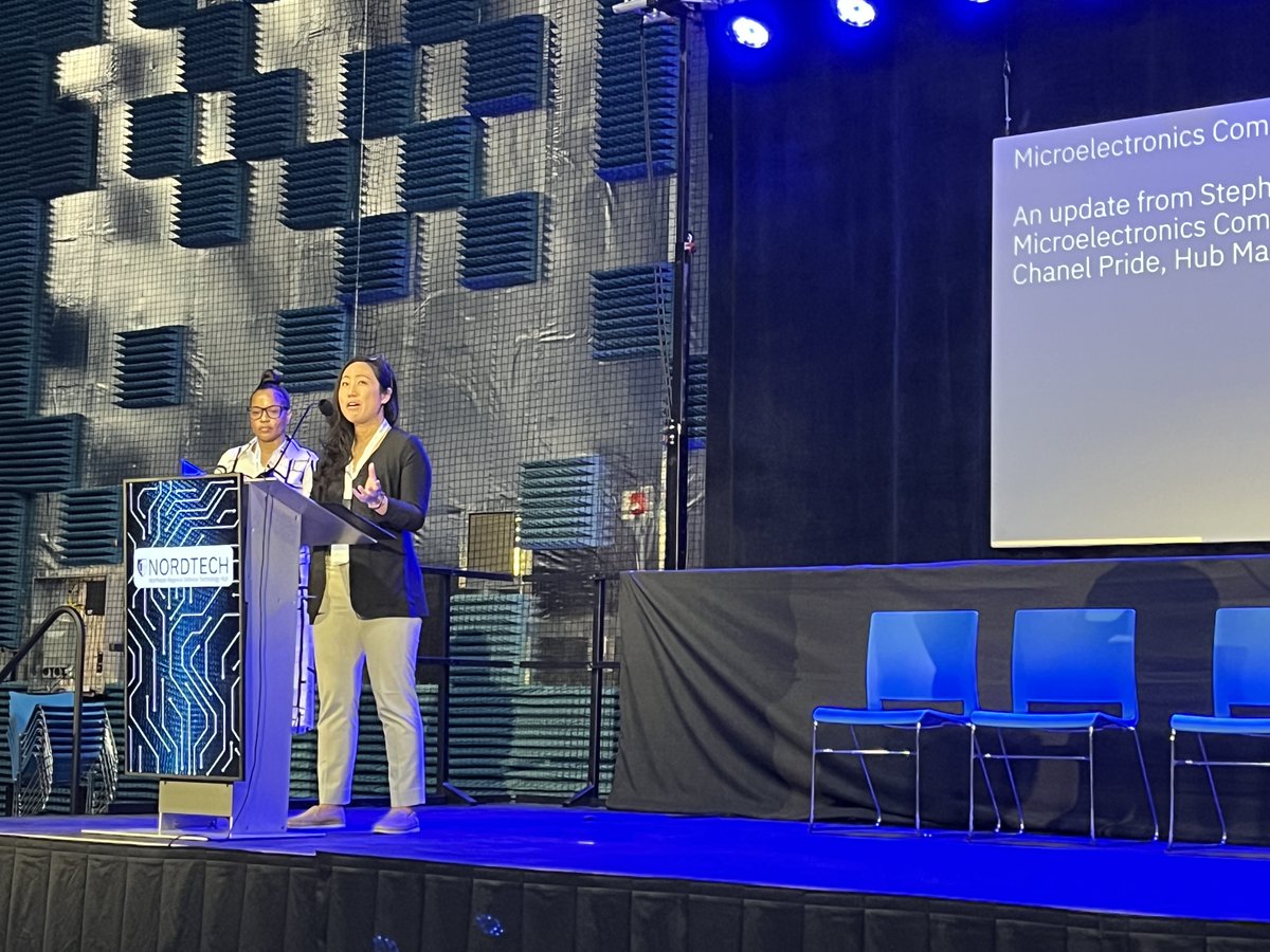 NORDTECHub's tweet image. The attendees of our @NORDTECH Annual Members Meeting were welcomed by Partnerships Dir. Michael Greene before Vice President at @NSTXL Stephanie Lin shared updates about the #MicroelectronicsCommons Hubs and paths forward.