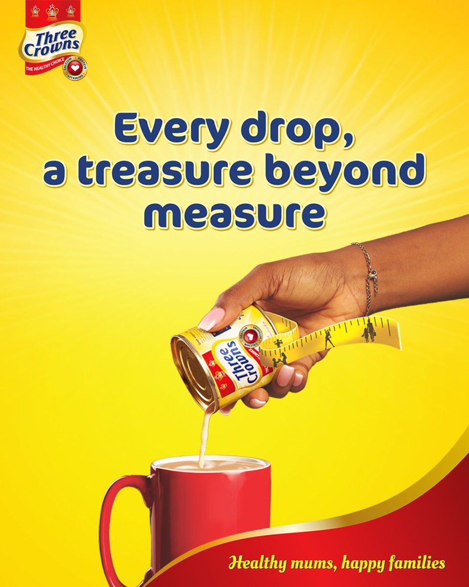 Enjoy nourishment in every drop, care in every moment and Treasure in every mum.
 
#ThreeCrownsMilk
#Treasurebeyondmeasure