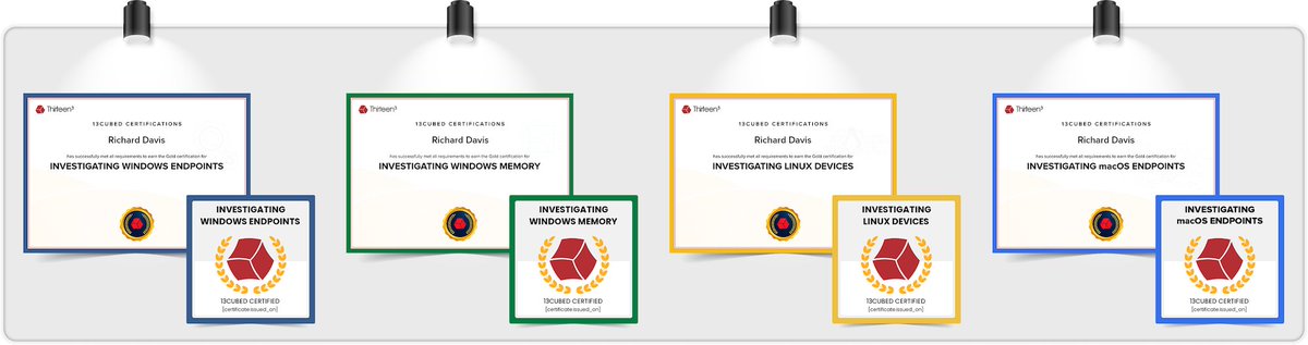 We just issued our 500th 13Cubed certification! 🎉 Learn more at 13cubed.com/certs. All Windows, Linux, and macOS courses include certification attempts at no extra cost, allowing you to demonstrate real-world practical application of forensic investigative techniques. 🏅