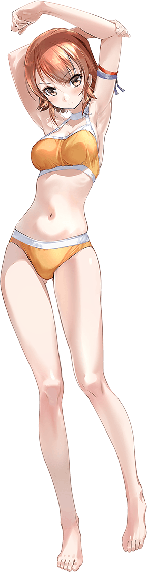 リチャード・P・リアリー 水着modeの立ち絵と中破絵 突然の魚雷 #艦これ