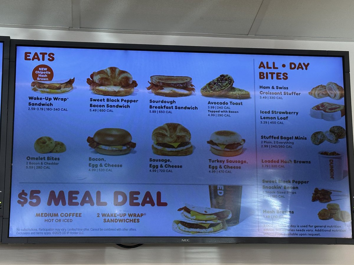 OK <a href="/dunkindonuts/">Dunkin'</a> So I don’t eat pork but I can’t get turkey sausage, egg &amp; cheese on my wake up wraps 🫤 #denied