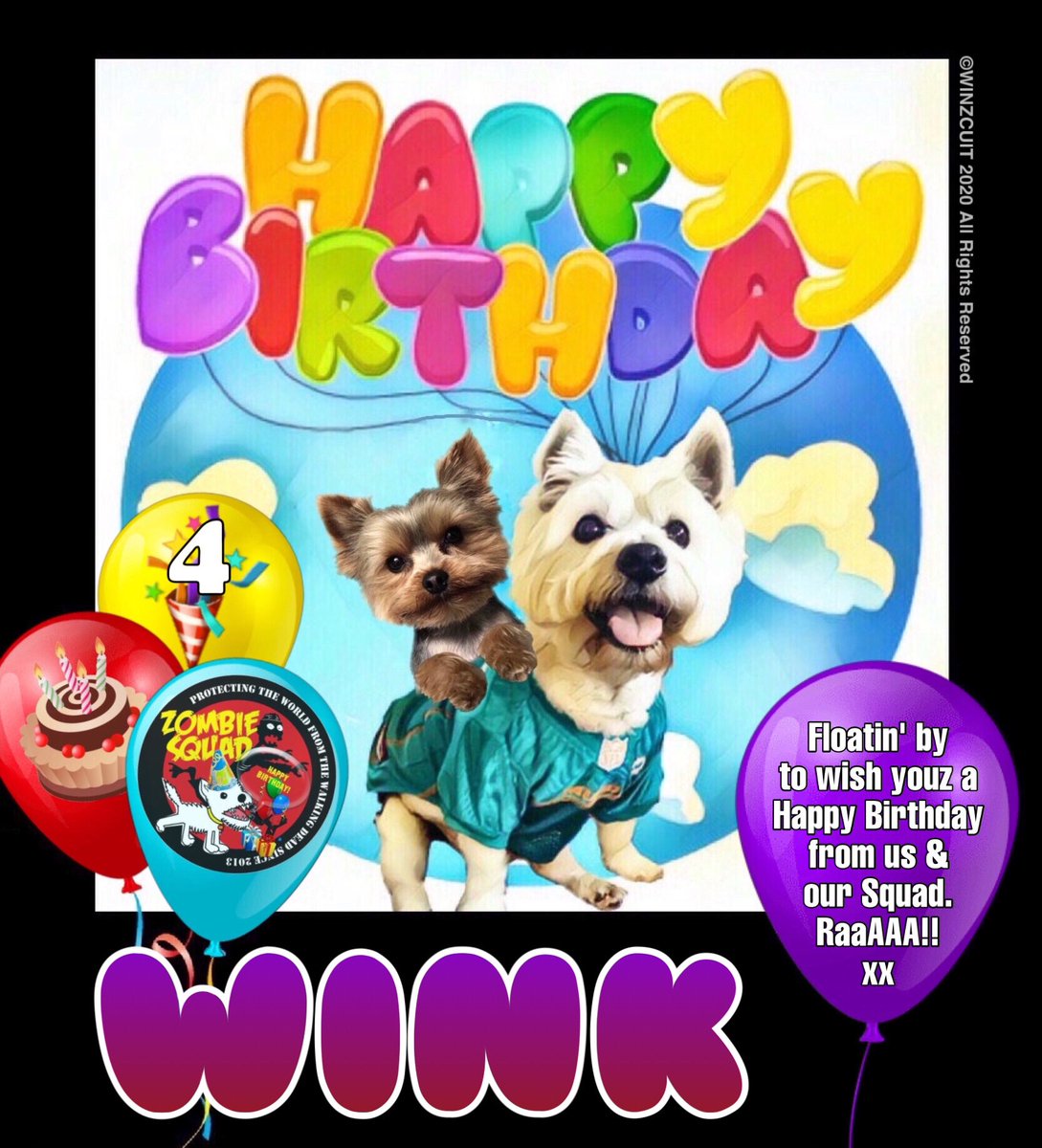 ZombieSquadHQ💖💚🧡💚🩵© (@zombiesquadhq) on Twitter photo 🎂Wishing a Belated 🎁HAPPY 4th BIRTHDAY🎉 to our pawsome pal, WINK from Leada Lord Billy & your ZombieSquad pals.🎈 We hope your special day was full of tasty treats, belly rubs & cayke. Enjoy extending your birthday celebrations, soldyer. RaaAAA!!
❤️💛🎂🎁🎈🎉
<a href="/mrthunderwink/">Mr Thunder Wink</a> 🎂Wishing a Belated 🎁HAPPY 4th BIRTHDAY🎉 to our pawsome pal, WINK from Leada Lord Billy & your ZombieSquad pals.🎈 We hope your special day was full of tasty treats, belly rubs & cayke. Enjoy extending your birthday celebrations, soldyer. RaaAAA!!
❤️💛🎂🎁🎈🎉
<a href="/mrthunderwink/">Mr Thunder Wink</a>
