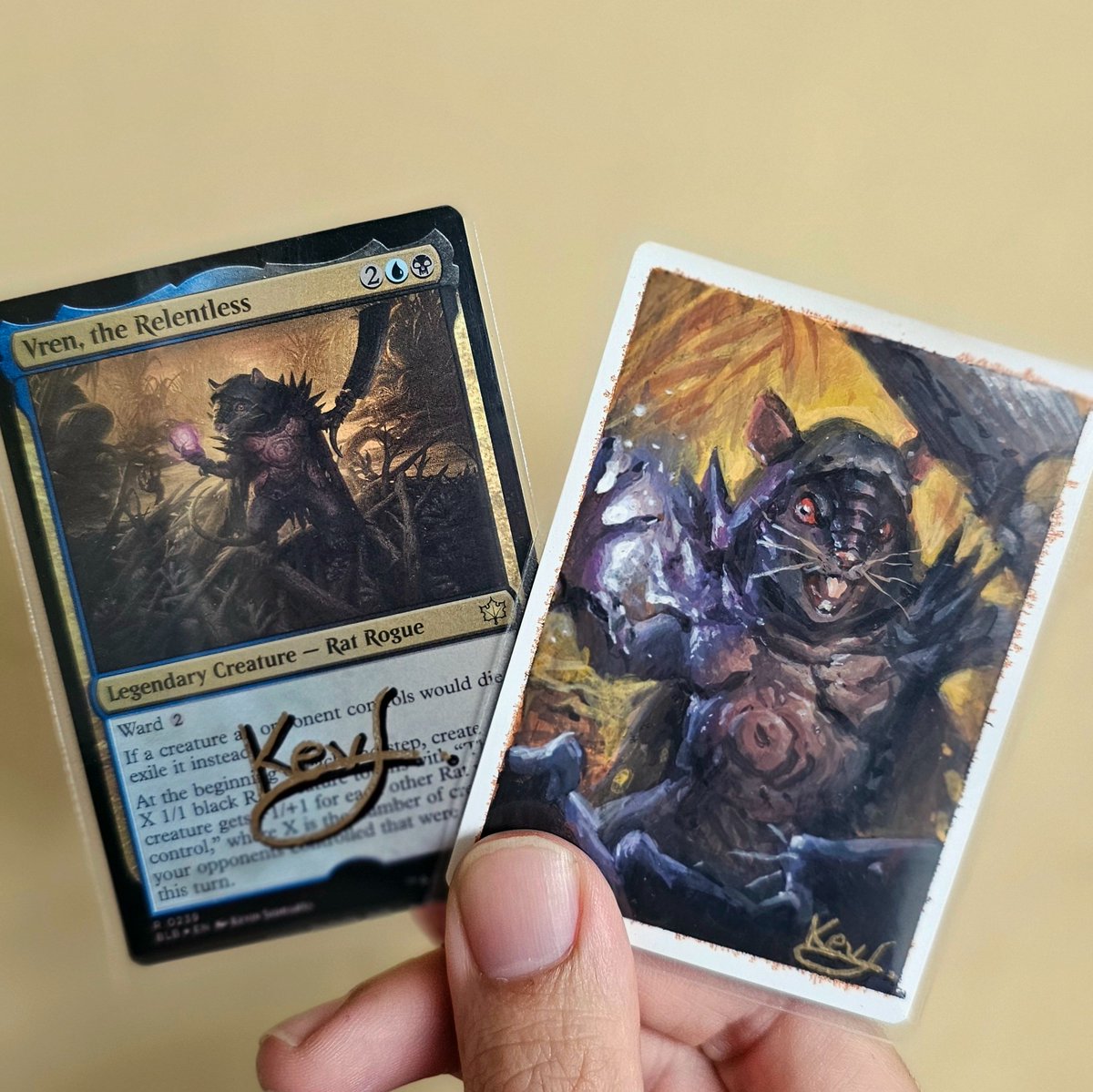 sidh_kev's tweet image. Artist proof painting commission of Vren, the Relentless