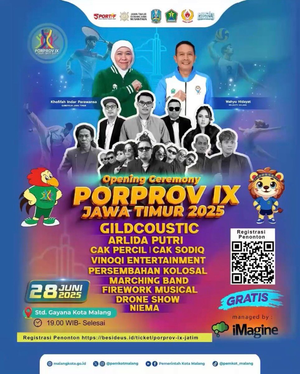 Free 2 tiket Opening ceremony Porprov Jatim 2025 buat yang RT🤘

#zonauang #PorprovJatim2025