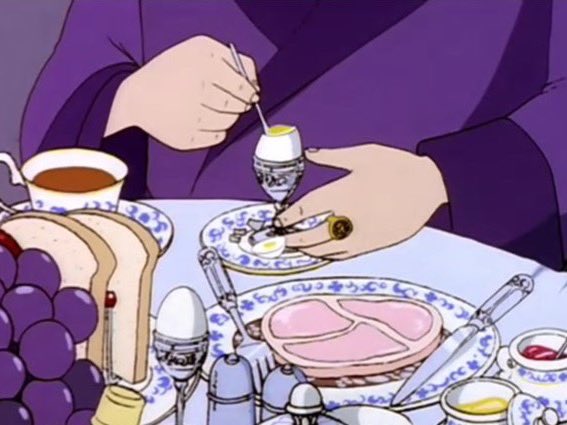 eggkoban's tweet photo. 今夜の金ロー「カリオストロの城」伯爵が『スプーンでゆでたまご食べる』シーンが出てきます。キレイに割れているのはある器具を使っているから。ドイツ発で普及したたまご割り器でおもりを落としガツンと割ります。名前はEierschalensollbruchstellenverursacher
なんと38文字！とても覚えられない！ https://t.co/HMt654hLZC