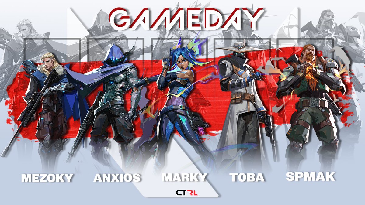 ⛔️The CTRL VCL Qualifiers roster⛔️

Today at 19:30pm BST the new CTRL roster face off in the VCL qualifiers for <a href="/valleague_ne/">Samsung Odyssey Challengers NORTH//EAST</a> 

Its about time we introduce you to our team‼️

Initiator: <a href="/mezoky/">mezoky</a> 
Controller: <a href="/Anxios2/">Anxios</a> 
Duelist: <a href="/MarkyValo/">Marky</a> 
Sentinel: <a href="/TobiasLK12/">Tobias</a> 
Initiator: <a href="/SPMAKTV/">SPMAK</a>
