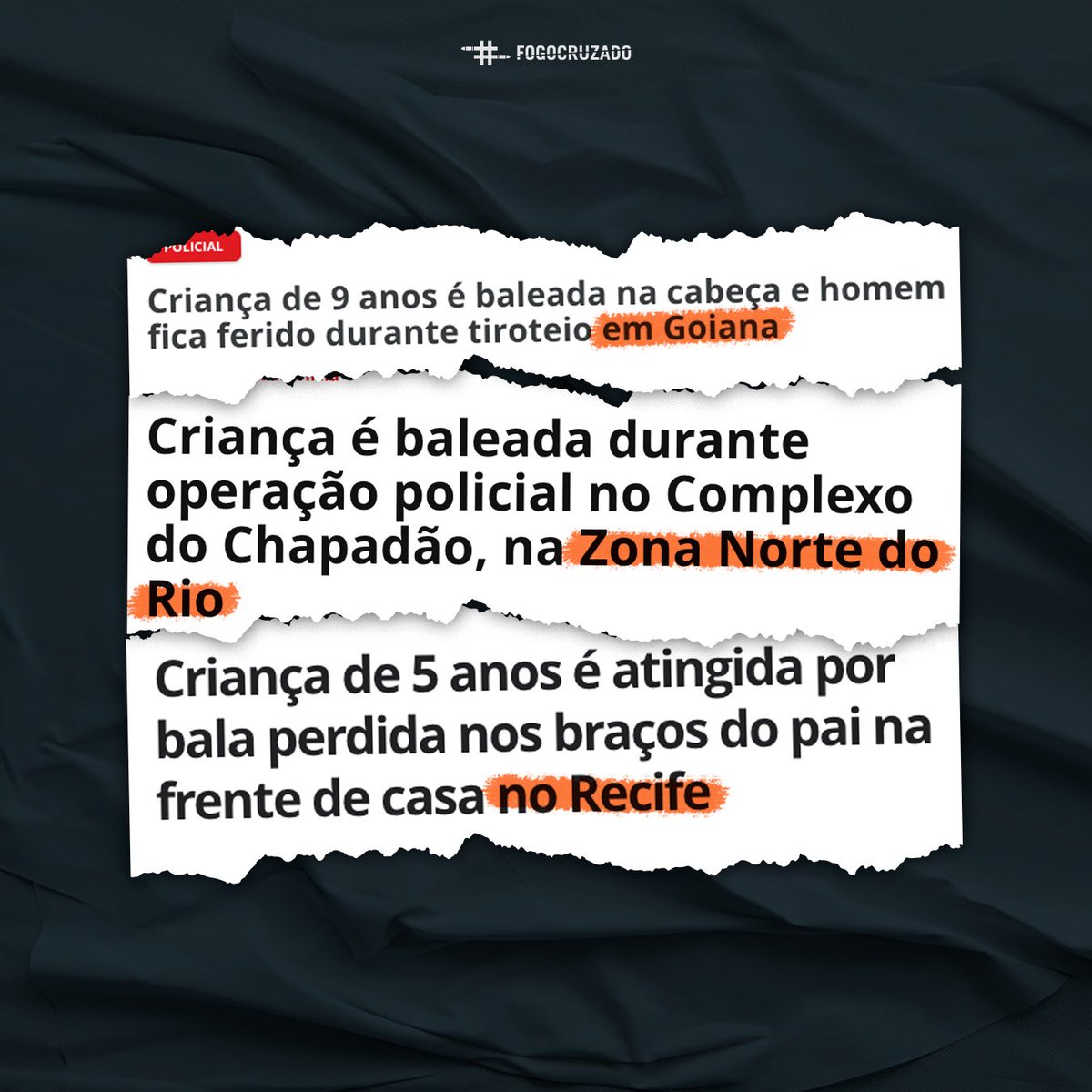 🚨O Fogo Cruzado registrou 3 crianças baleadas em apenas uma semana

Os casos recentes expõem uma situação alarmante: em 2025, registramos 22 crianças baleadas nas regiões metropolitanas do Rio, Recife, Salvador e Belém. Só na última semana foram 3 — o triplo da média semanal.👇