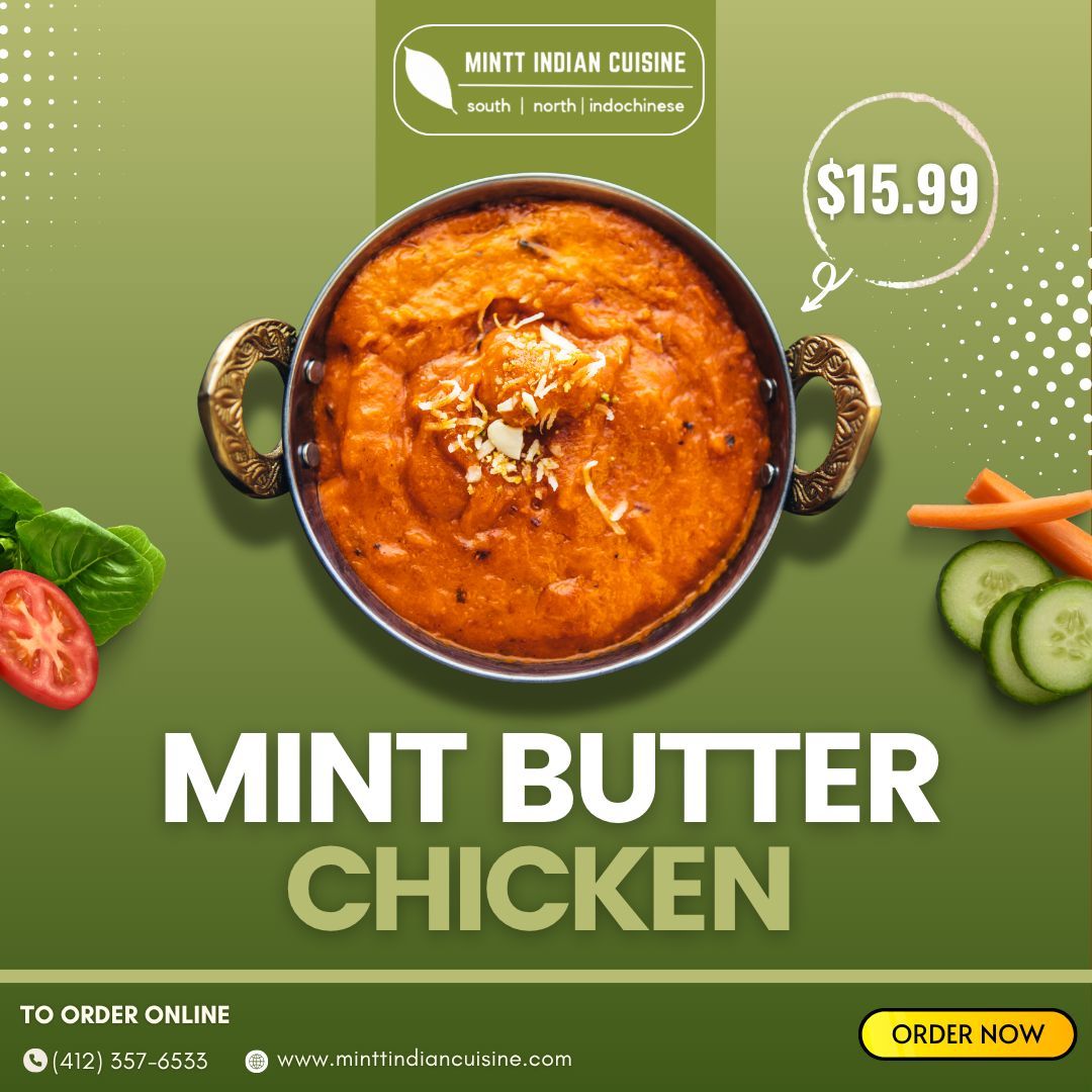 MinttIndian's tweet photo. Indulge in the creamy goodness of Mint Butter Chicken for just $15.99. 🌿🍗

Order now for a mouthwatering experience!
https://t.co/N9P36B3L9p 

#MintButterChicken #ButterChicken #IndianCuisine #MinttIndianCuisine #OrderNow https://t.co/SGlYLFZNmE