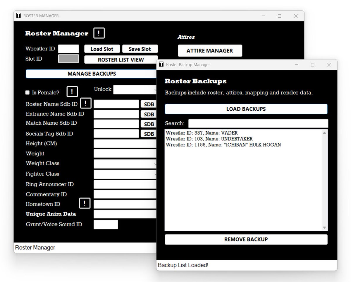 In next week's TRIBUTE update, we are introducing a Backups feature to the Roster Manager, so you will no longer lose your changes to vanilla characters after a MERGE, and they will be merged automatically for you! #WWE2K25