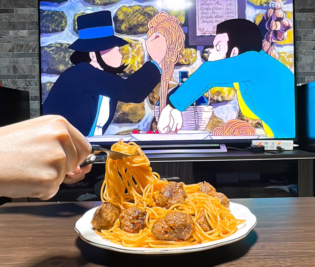 clockmaid's tweet photo. 恒例のカリオストロの城のミートボールパスタを作ったよ！
 #ルパン三世
 #カリオストロの城 
 #金曜ロードショー https://t.co/C9js6BT2bu