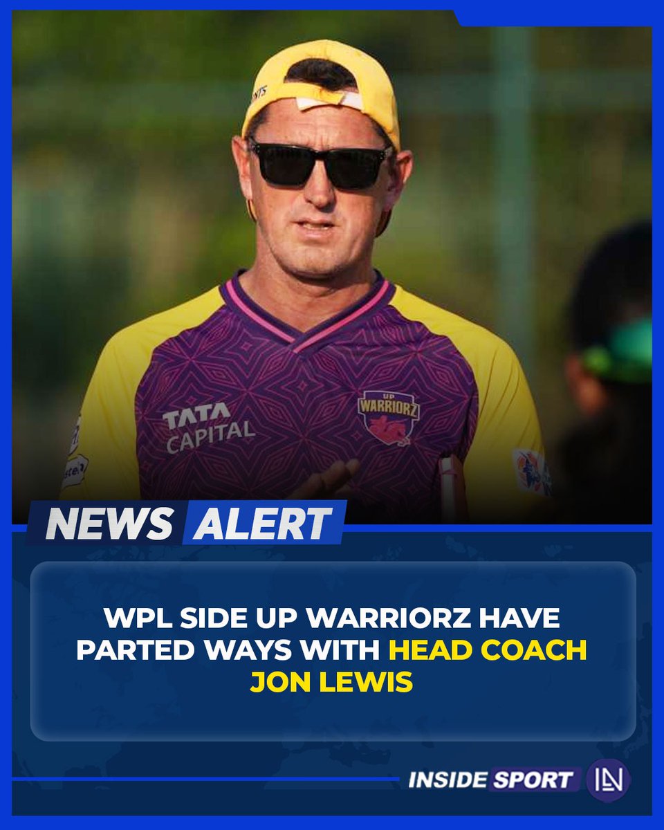 InsideSportIND's tweet photo. English coach, Jon Lewis stint with UP Warriorz comes to an end after a period of three years.

#JonLewis #UPWarriorz #WPL #Insidesport #CricketTwitter https://t.co/QJNMCyvNb9