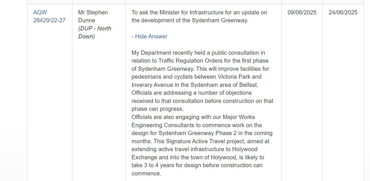 Four years just to design a three-mile greenway, most of it on traffic-free roads already.