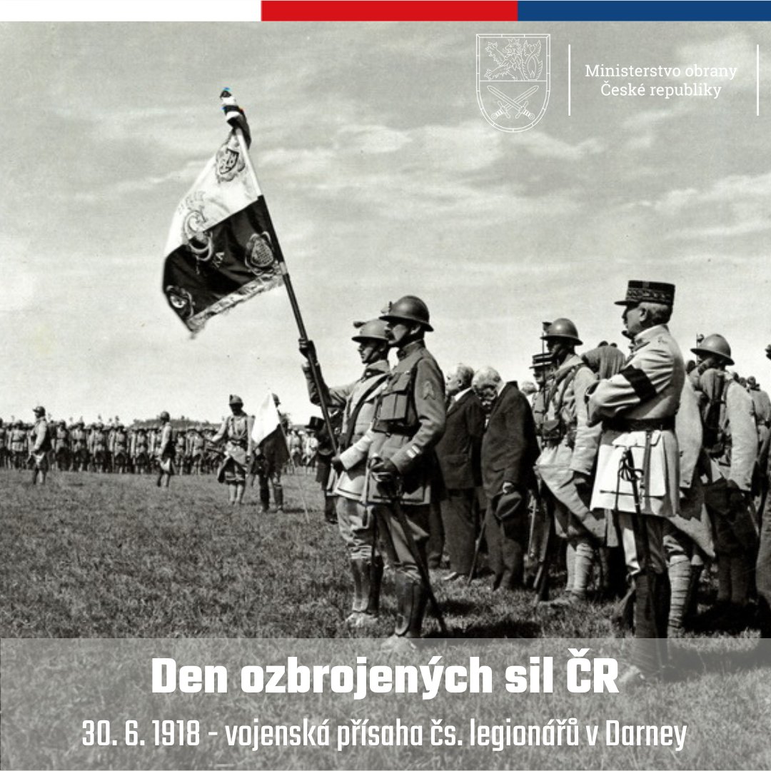 ObranaTweetuje's tweet photo. Dnes slavíme pro naši zemi jeden z nejvýznamnějších armádních svátků Den ozbrojených sil ČR. 🇨🇿
Připomíná vojenskou přísahu československých legionářů v Darney před 107 lety, na které francouzský prezident Raimond Poincaré veřejně deklaroval právo Čechoslováků na samostatný stát. https://t.co/kq3yacOwq4