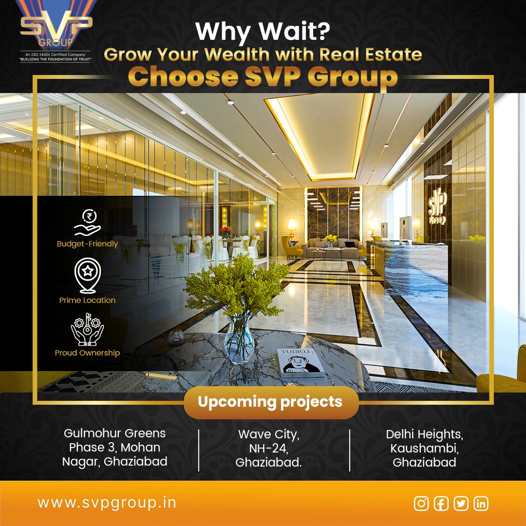 svpgroupbuilder's tweet photo. SVP Group: Budget-friendly homes in prime locations! Upcoming projects: Gulmohur Greens, Wave City &amp; Delhi Heights. Own your dream home today! : https://t.co/7Uiu3MqAhO 📍📷 #BuildingTrustWithSVP #SVPGroup #DreamHome #LuxuryLiving #RealEstateIndia #SVPGroup https://t.co/IJFdmLGdIp