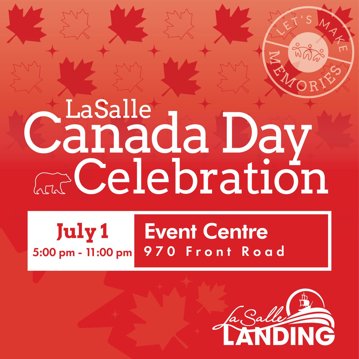The LaSalle Boat Ramp will be closed on Tuesday, July 1, beginning at 3:00 pm in preparation for the LaSalle Canada Day Celebration. 

Join us at The Loop and the Event Centre at LaSalle Landing, all are welcome! lasalle.ca/recreation-cul…