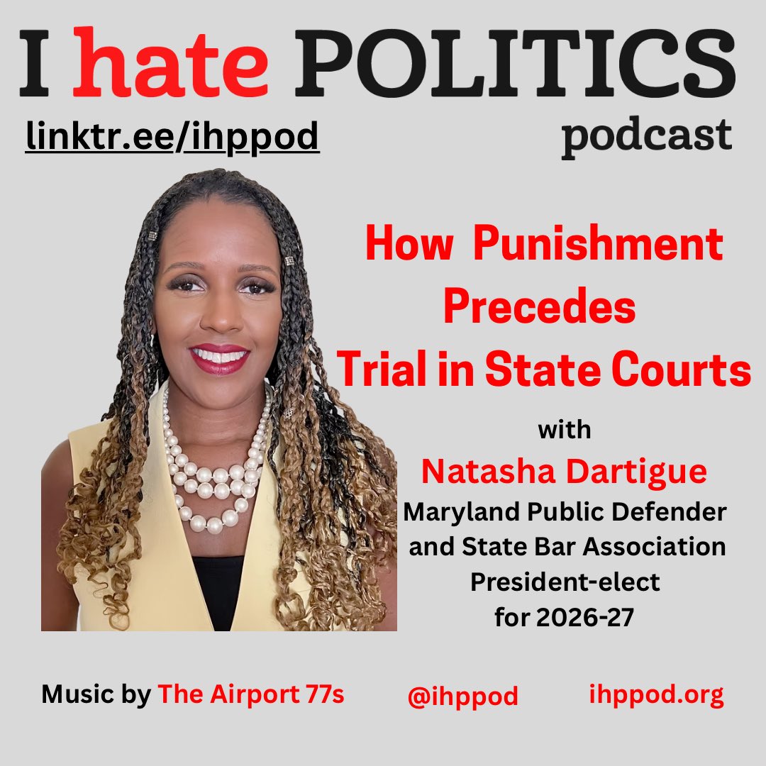 New episode. <a href="/MarylandOPD/">Maryland Office of the Public Defender (MOPD)</a> 
<a href="/OAGMaryland/">Anthony G. Brown</a> <a href="/MarylandBar/">MDStateBar</a> @justicepolicy <a href="/MCSAONEWS/">Montgomery County State's Attorney's Office</a> <a href="/BaltimoreSAO/">Baltimore City State's Attorney's Office</a> 
Music by @theairport77s linktr.ee/ihppod <a href="/sunildasgupta4/">Sunil Dasgupta (he/him)</a>