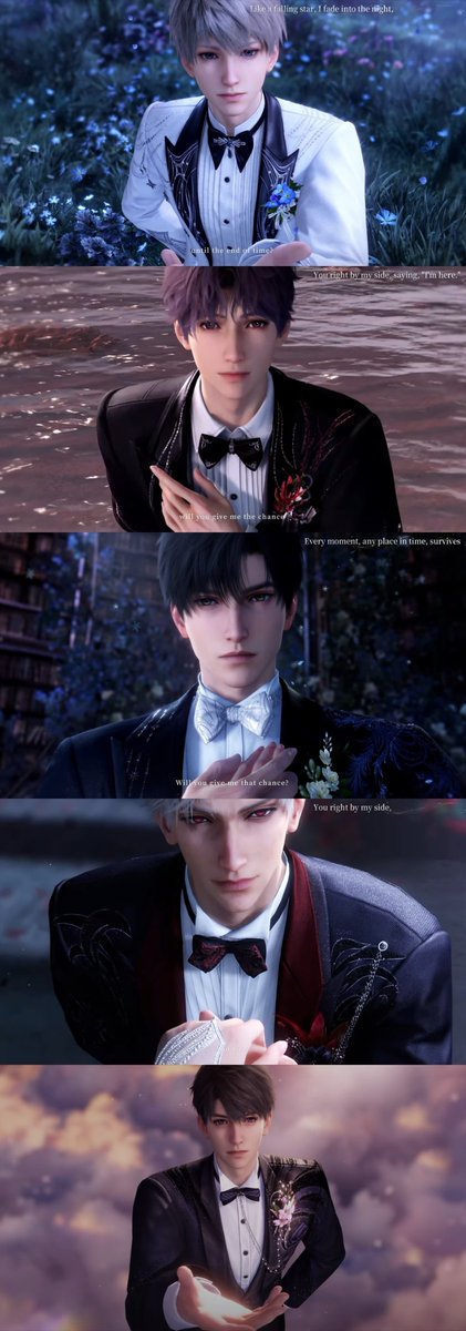 Look at these places 😭 
They proposed and we made a vow in the place where we once felt the deepest regret 😭 
Xavier - Uluru
Rafayel - Seaside
Zayne - Fractal library
Sylus - Church from dragon myth
Caleb - Amusement park