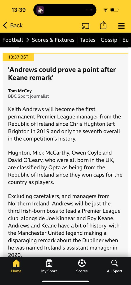 The second paragraph really here is in extremely petty. I expect better <a href="/BBCSport/">BBC Sport</a> #COYBIG #Andrews #Brentford #PremierLeague
