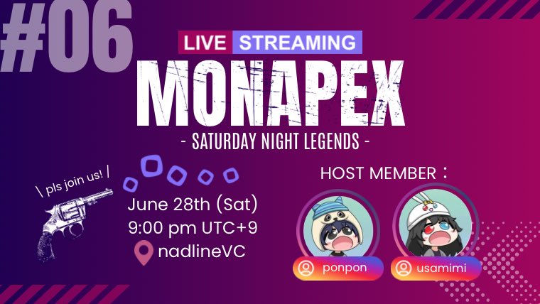 Apex Legends LiveStreaming Event in Monad🔥

📆June 28th (Sat) 9:00 pm UTC+9 
🎮nadline in <a href="/monad_xyz/">Monad ⨀</a> Discord 
🎙️host <a href="/0xponpon/">ponpon</a> <a href="/nadxmimi/">usamimi🌸</a>

looking for people to join us !!!