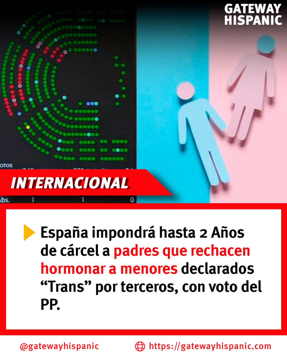 Lo que hace unos años parecía una teoría de conspiración, hoy es política pública en España.

Impulsan leyes que podrían mandar a la cárcel a padres por proteger a sus hijos MENORES DE EDAD de tratamientos hormonales irreversibles.

Para algunos eso es “progreso”. Una aberración.