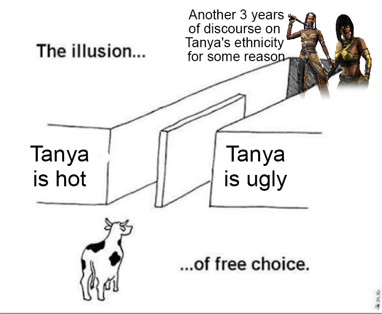 SonicHaXD's tweet image. Mortal Kombat Tanya discourse be like XD