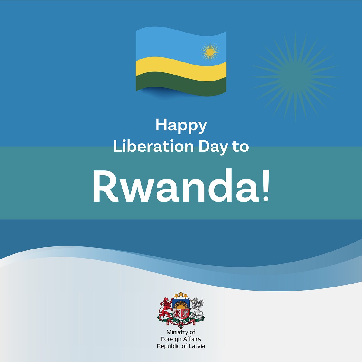 Latvian MFA 🇱🇻 | #StandWithUkraine 🇺🇦 (@latvian_mfa) on Twitter photo Sincere wishes of peace, prosperity and continuous growth to #Rwanda 🇷🇼 on #LiberationDay! We look forward to continuing our active political and economic engagement.
<a href="/RwandaMFA/">Ministry of Foreign Affairs & Int'l Cooperation</a> | <a href="/RwandaUN/">Permanent Mission of Rwanda to The United Nations</a> Sincere wishes of peace, prosperity and continuous growth to #Rwanda 🇷🇼 on #LiberationDay! We look forward to continuing our active political and economic engagement.
<a href="/RwandaMFA/">Ministry of Foreign Affairs & Int'l Cooperation</a> | <a href="/RwandaUN/">Permanent Mission of Rwanda to The United Nations</a>