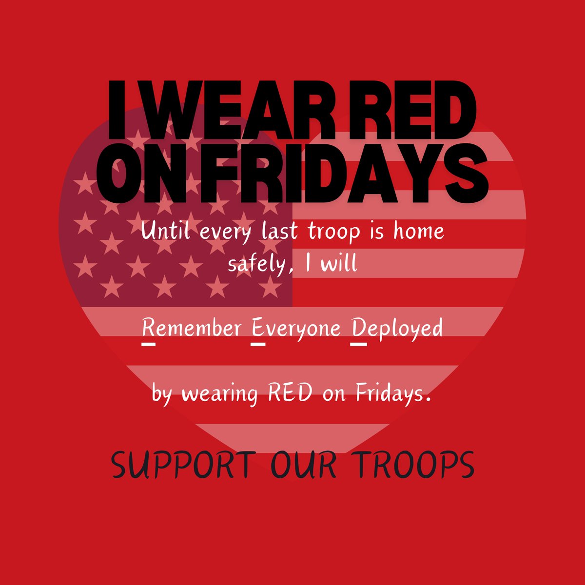 🇺🇸 REDFriday✅VETERAN BUDDY-CHECKS✅RH 🇺🇸 Good morning, family. As we Remember Everyone Deployed today, we continue on our mission to #Turn22To0. Buddy Checks are every day. Reach out if you are struggling. I love all y’all! ❤️🤍💙
⭐️Veterans Lives Matter ⭐️ #PTSDAwareness⭐️ 
🇺🇸