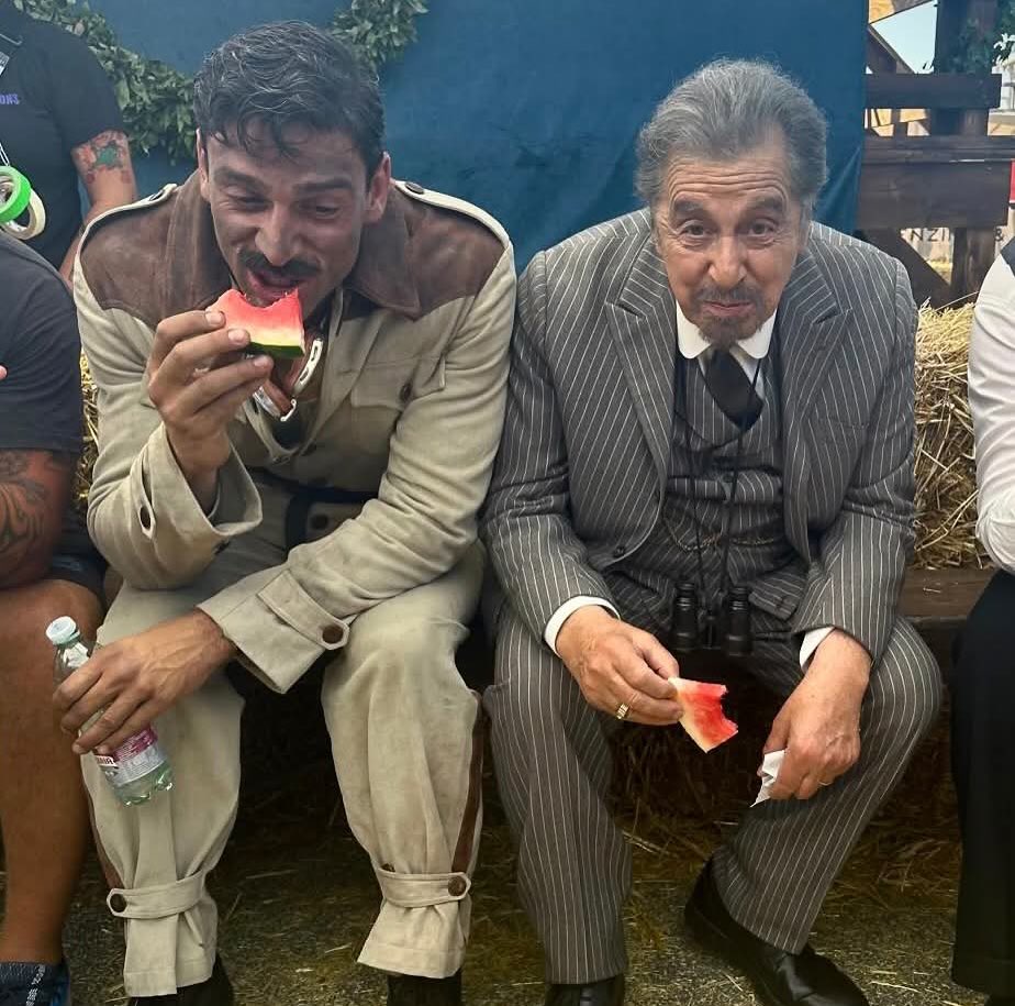 Al Pacino on the set of his new film in Italy