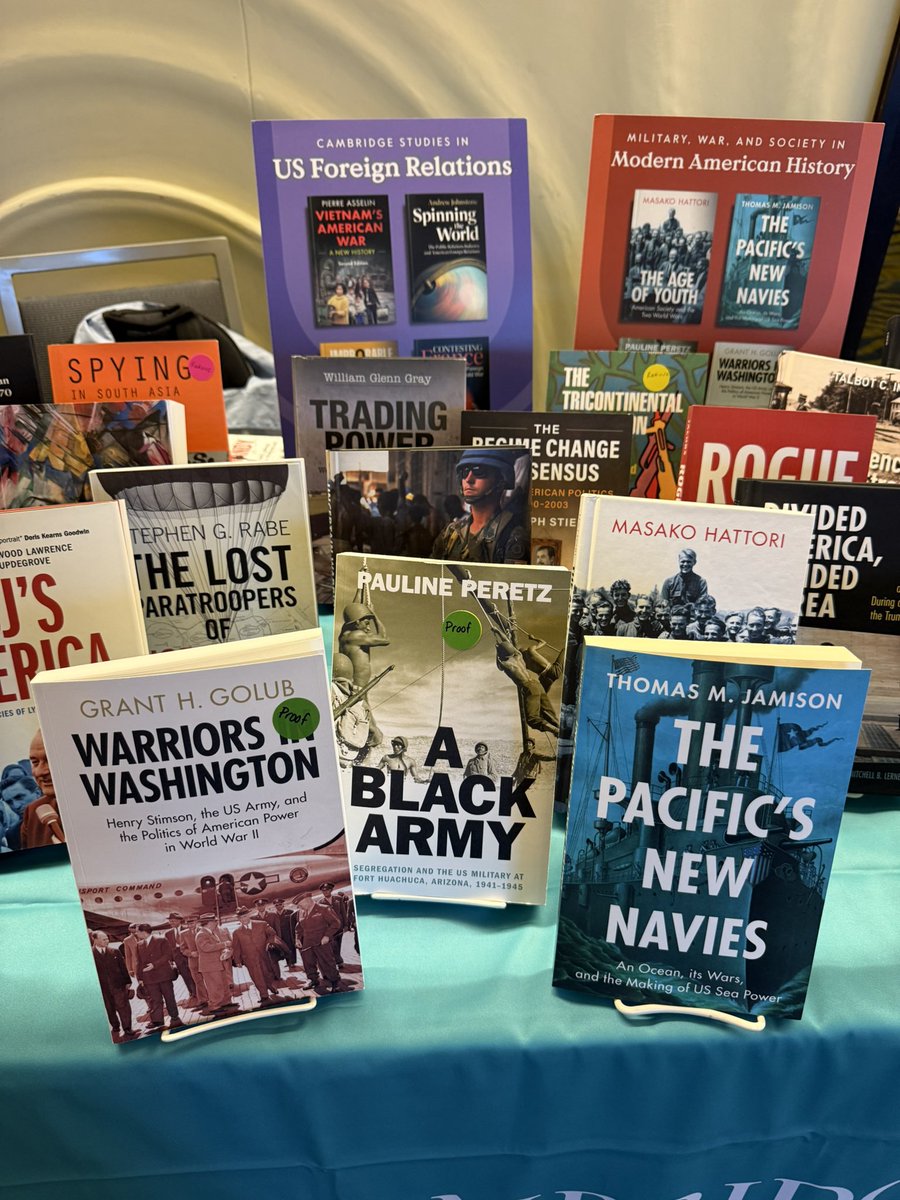 Cecelia Cancellaro (@ccancellaro) on Twitter photo Many great new books on display from our Military, War & Society in Modern American History series at #SHAFR2025
<a href="/SHAFRhistorians/">SHAFR Historians</a> <a href="/cambUP_History/">Cambridge University Press - History</a> Many great new books on display from our Military, War & Society in Modern American History series at #SHAFR2025
<a href="/SHAFRhistorians/">SHAFR Historians</a> <a href="/cambUP_History/">Cambridge University Press - History</a>
