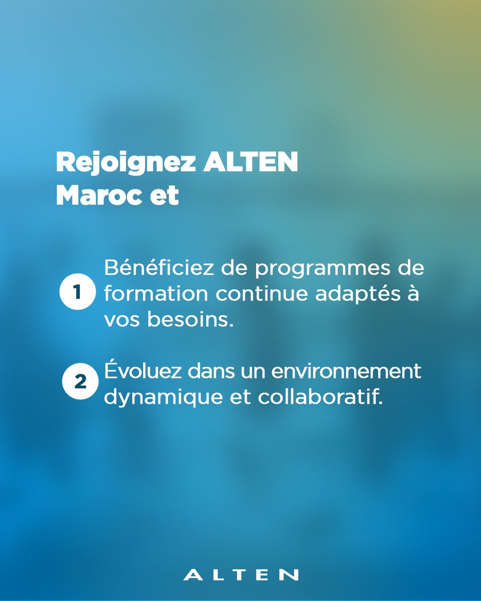altenmaroc's tweet image. ALTEN Maroc poursuit le renforcement de ses équipes tech
 Nous recrutons un Développeur Back-End Senior PHP pour accompagner des projets structurants et à forte exigence technique.
📍 Rabat
 👉 Postulez ici :
 bit.ly/4kTjuUd
#ALTENMaroc #PHPDeveloper #RecrutementTech…