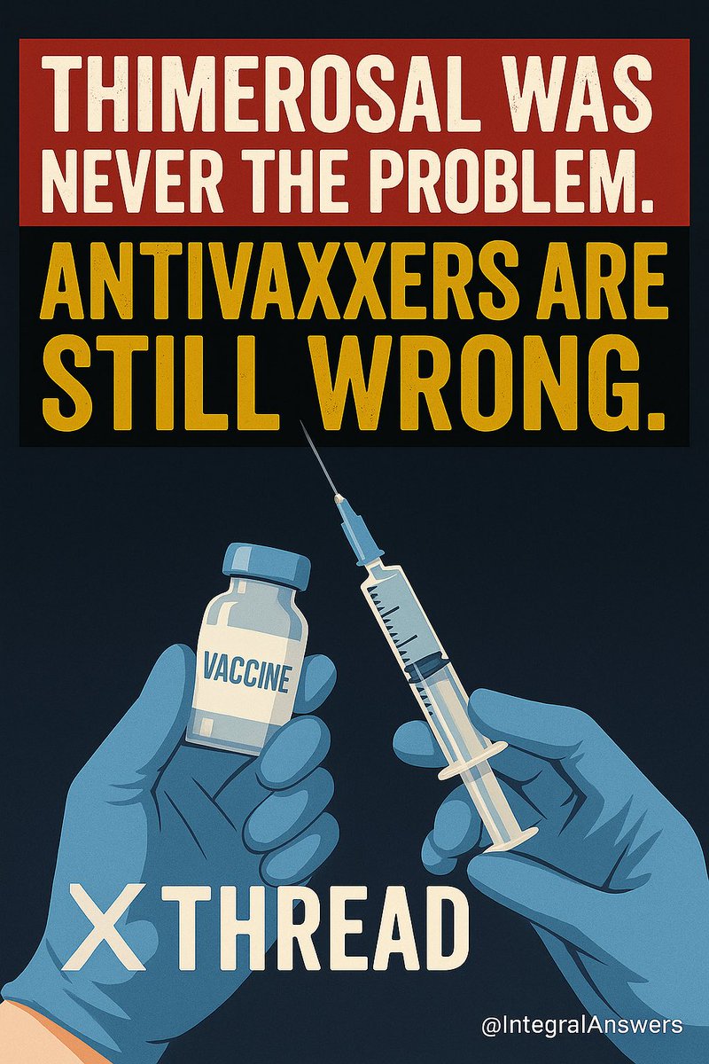 1/ Thimerosal was removed from most vaccines by 2001.

This wasn’t because of any proven harm. It was the precautionary principle in action—erring on the side of safety, not because of evidence.

It’s been gone from routine childhood vaccines for over two decades.