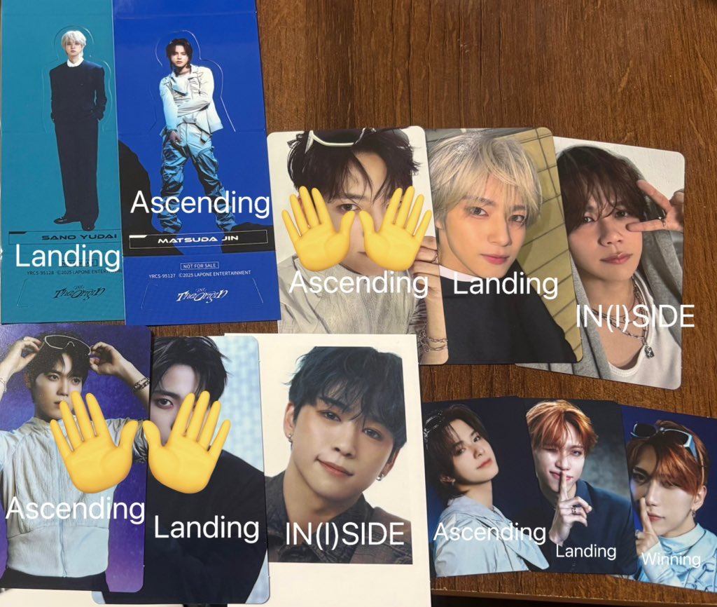 INI THE ORIGIN トレカ ミニトレカ ケミトレカ セルカ ペーパースタンド ポラロイド 交換

譲　後藤 藤牧 佐野 池崎 松田

求　西

交換可能な方お声がけください🙇🏻‍♀️