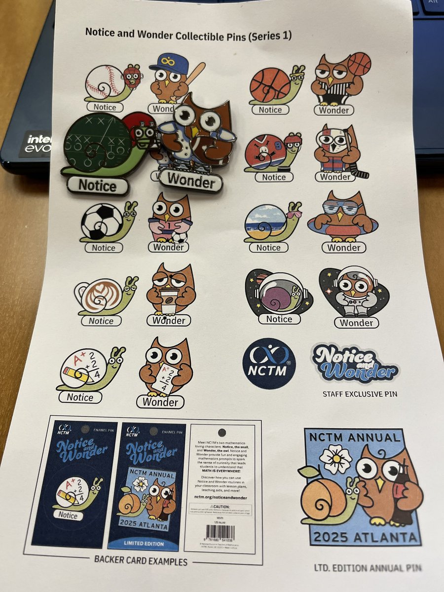 I notice some cool <a href="/NCTM/">NCTM</a> - National Council of Teachers of Mathematics collectible pins. I wonder how many I can collect. A preview for the annual meeting in Atlanta! #NoticeandWonder.