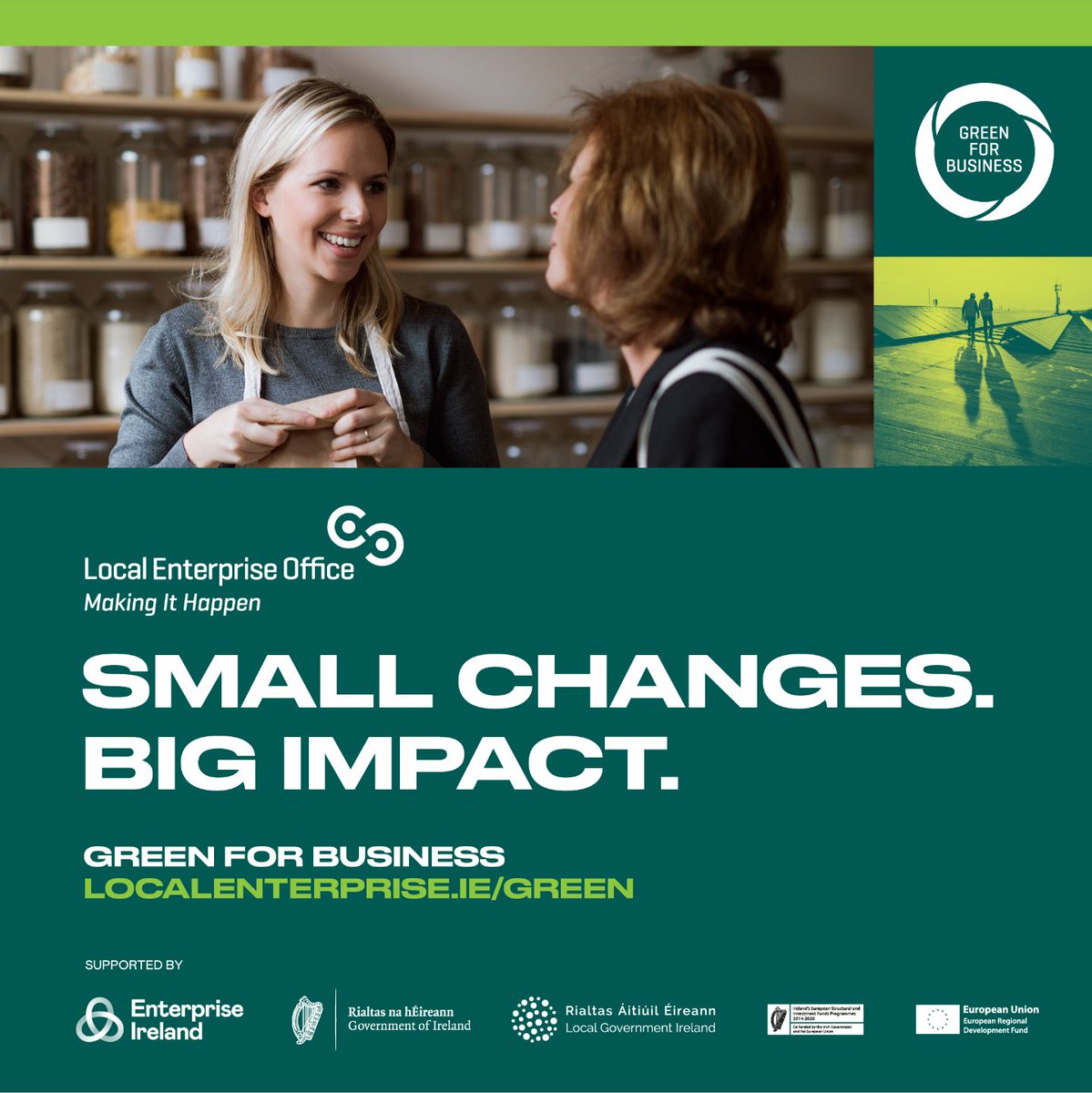 SMALL changes can have a BIG impact. Become more sustainable AND save money for YOUR business by joining our free Green for Business programme.
More info and apply: localenterprise.ie/Wicklow/Financ…
#greenforbusiness #wicklow