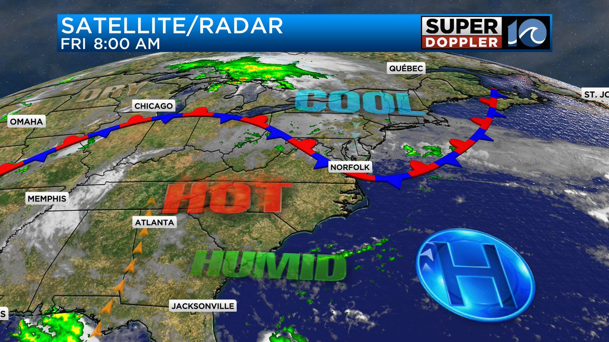 Update: Cool front has arrived about 2 hours early.  We'll stay cool and humid this morning for some.  Inland/south is still heating up.   There is even some drizzle near the Bay.  I am still expecting a warmup late in the day.