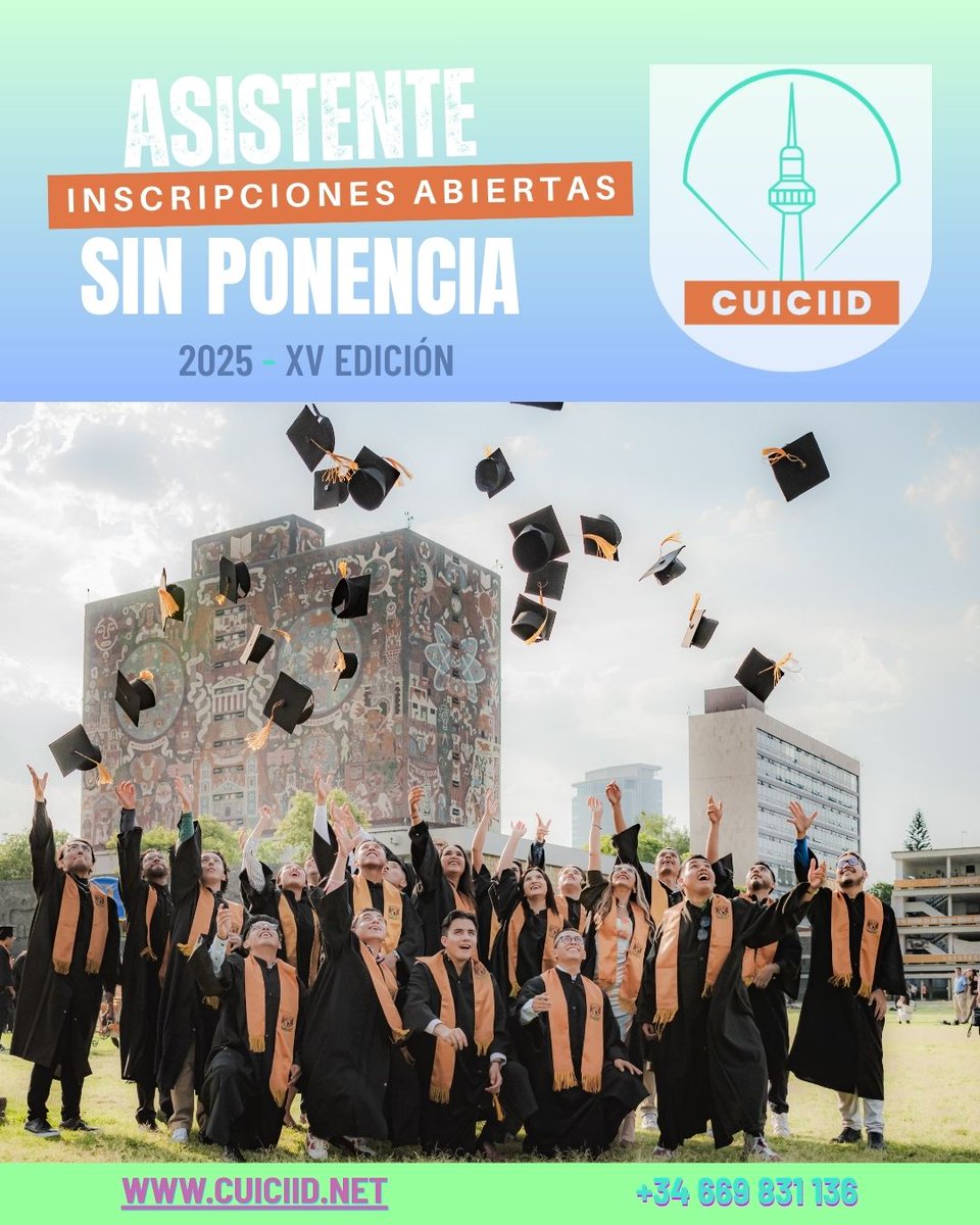 🎓 #CUICIID2025

🗓️ 22–24 de octubre | 🌐 Online
💸 Estudiantes: solo 10€
📄 Con certificado oficial

¡Inscríbete ahora! ➡️ cuiciid.net 

#CongresoAcadémico #Docencia #Innovación
