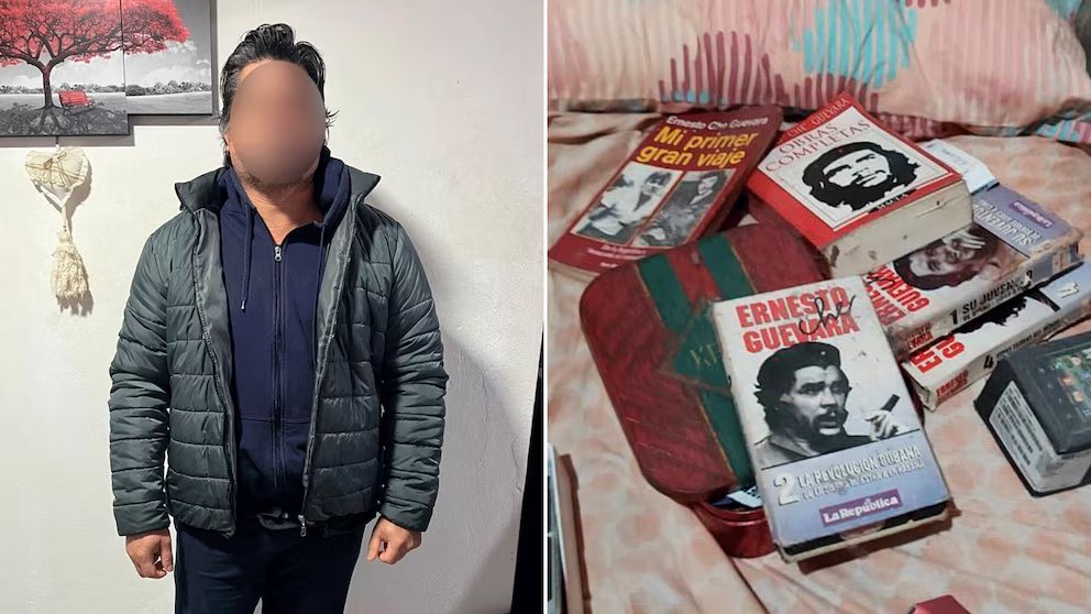 🚨Detuvieron a un hombre en Berazategui por "intimación pública" por una supuesta amenaza contra Milei en un posteo en X.

Esta es la foto de las fuerzas tras el allanamiento. 
LE SACARON FOTOS A LIBROS SOBRE EL CHE GUEVARA COMO PRUEBA (?????