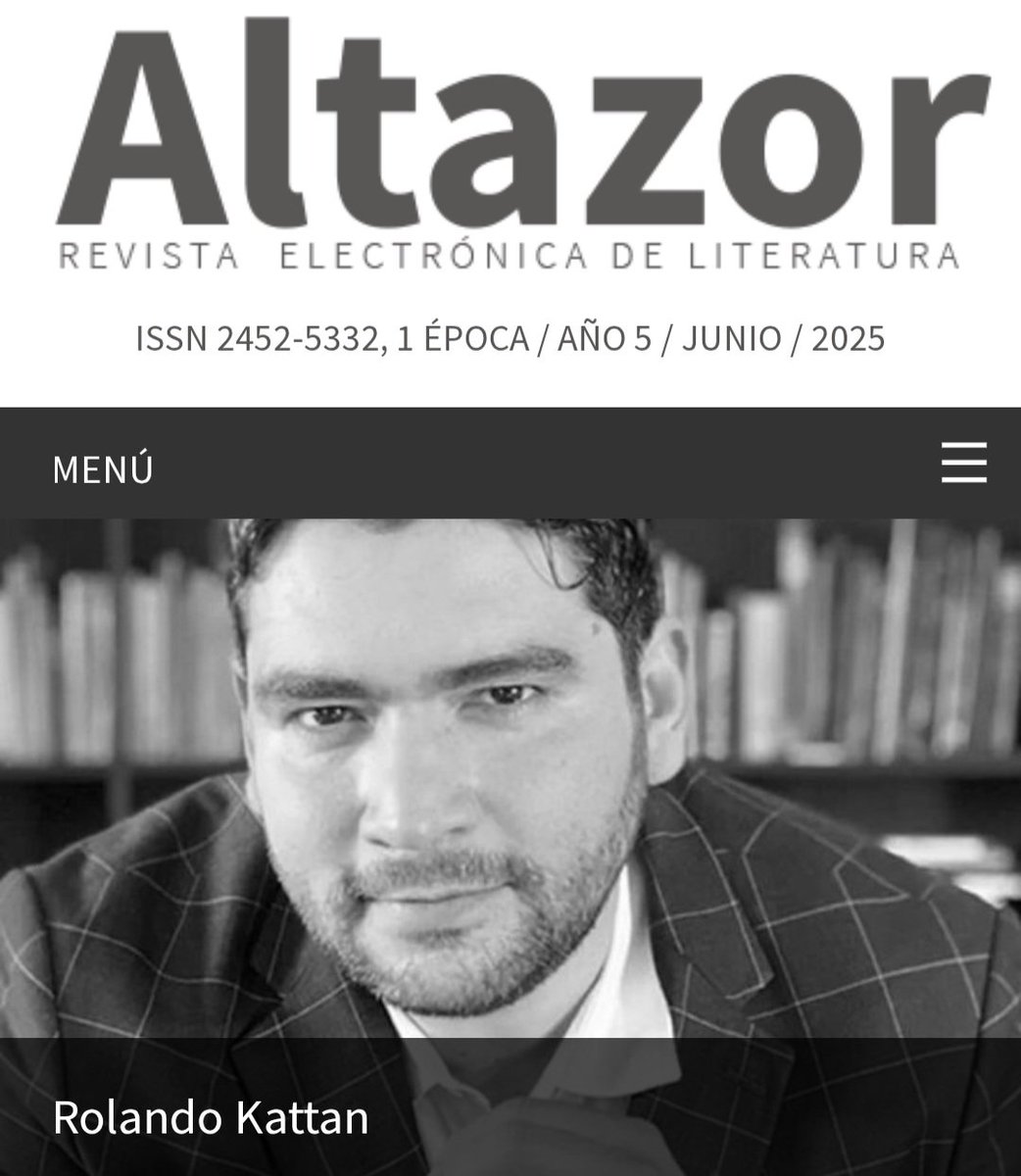 Rolando Kattan. 
Omisión del ángel (Visor, 2025). 
Presentamos algunos textos del reconocido autor hondureño. 
Especial para revista Altazor.

revistaaltazor.cl/rolando-kattan…