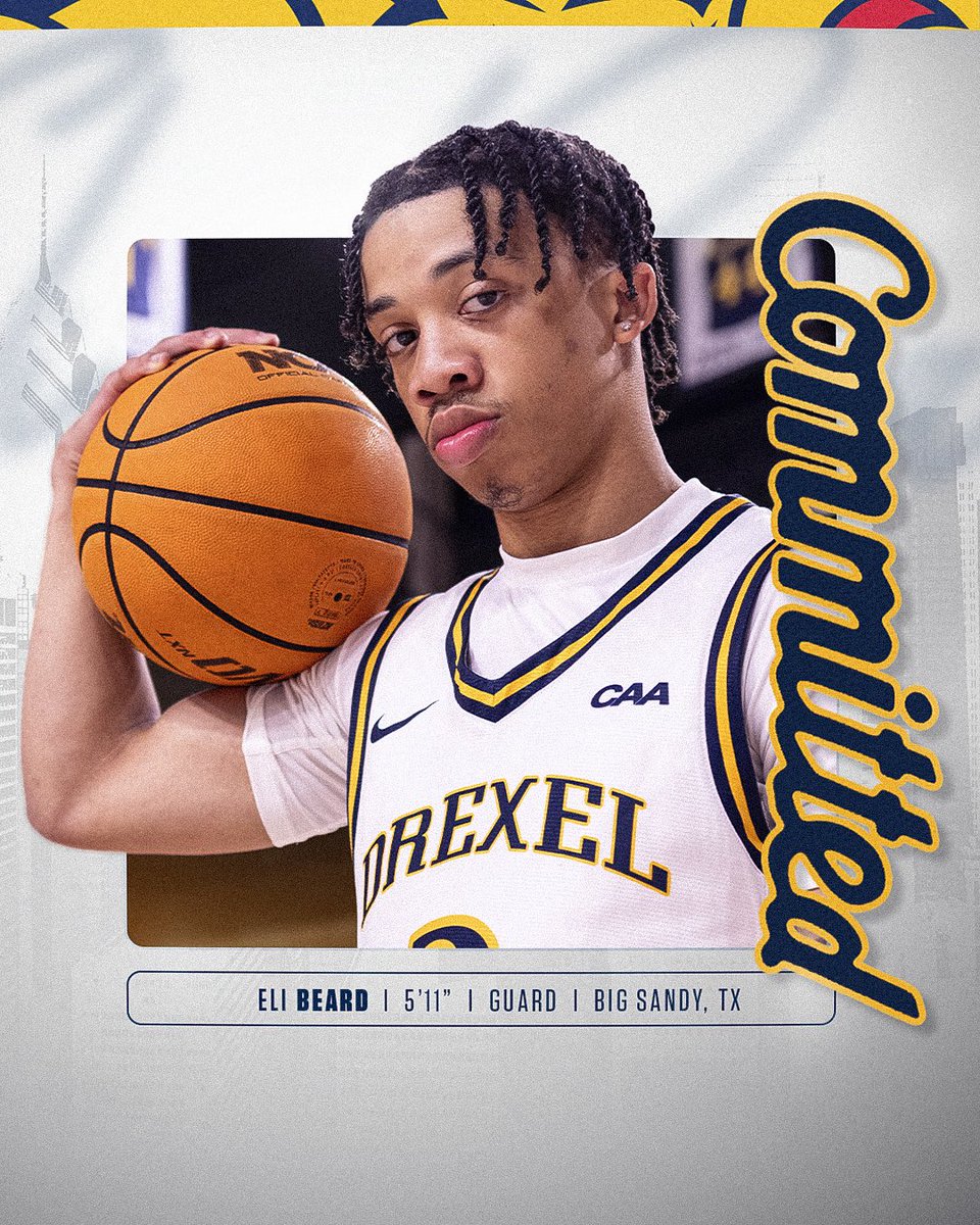 DrexelMBB's tweet image. Welcome to the City of Brotherly Love, Eli Beard. ✍️🏛️🔔
5’11” Guard from Big Sandy, TX
Scored over 1,000 points in two seasons at DIII Mary Hardin-Baylor and averaged 22.3 points
Career-high 44 points in an ASC tournament game.
#FearTheDragon 🐉