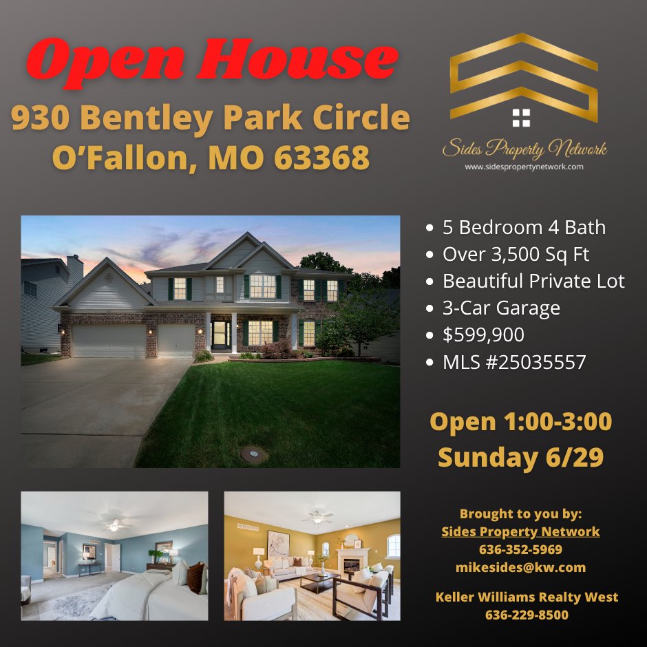 sidesrealty's tweet photo. 🏡 OPEN HOUSE! Join us this Sunday for an open house at this awesome, large 2-story home in the Francis Howell School District! 🏡 https://t.co/XlQ8gjRyUf