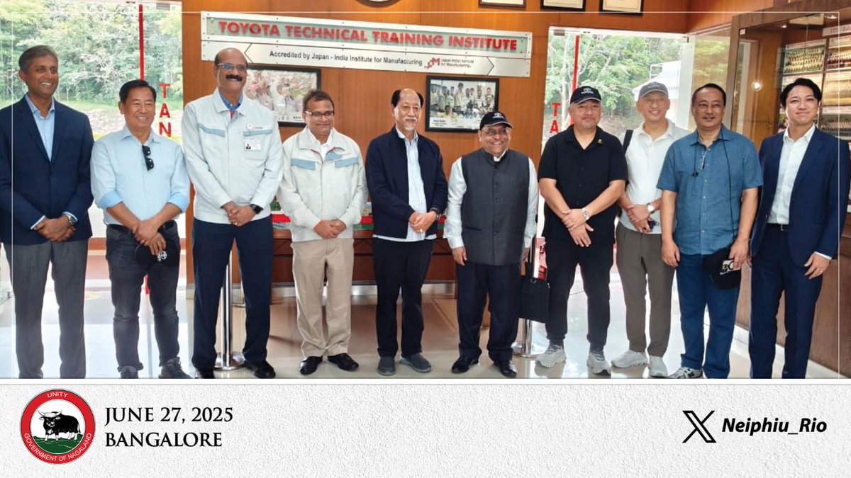 Neiphiu_Rio's tweet photo. Happy to visit Toyota Kirloskar Motors (TKM) and had positive interactions with @Toyota_India Executives and the CSR team. We discussed matters related to further strengthening our collaborations and partnerships. https://t.co/pmL8Ikjxxs