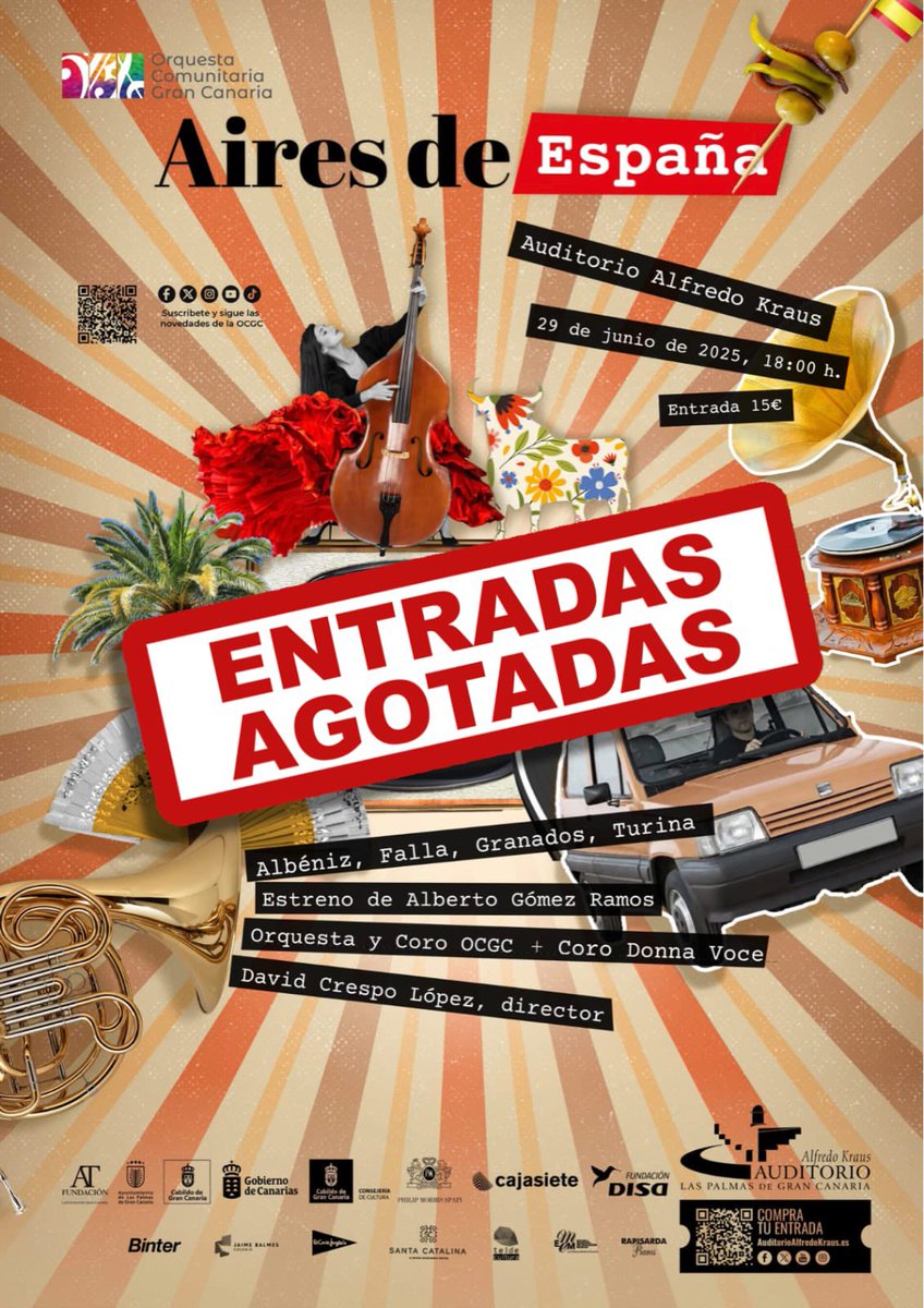 🤩🥳 ¡Se han agotado las entradas para nuestro concierto de este domingo! 😍🎶✨ Muchísimas gracias a todas las personas que vienen a disfrutar de Aires de España con nosotros, les prometemos que vamos a darlo todo para que sea un conciertazo 👏🤩

#soldout #concierto #orquesta