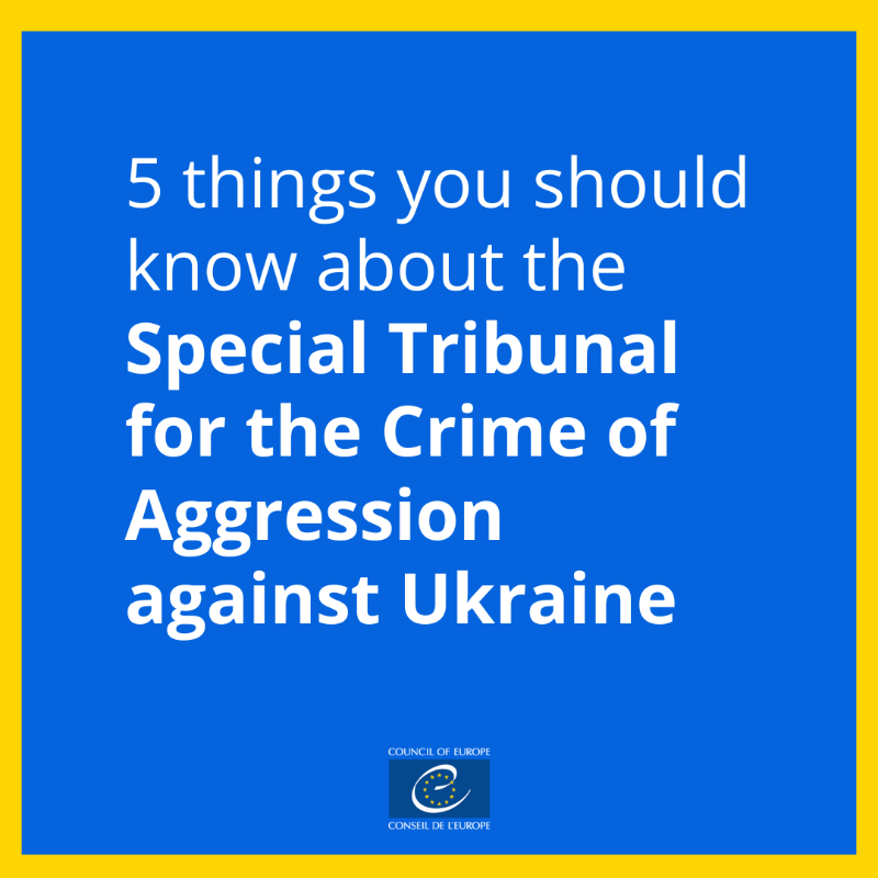 coe's tweet photo. What is the Special Tribunal for the Crime of Aggression against Ukraine?

A proposed independent tribunal, to be established within the framework of the #CoE
Fair trials 
Truth, accountability &amp; justice at the core
International  legal standards

🔗 https://t.co/zJ2vGevDDA?