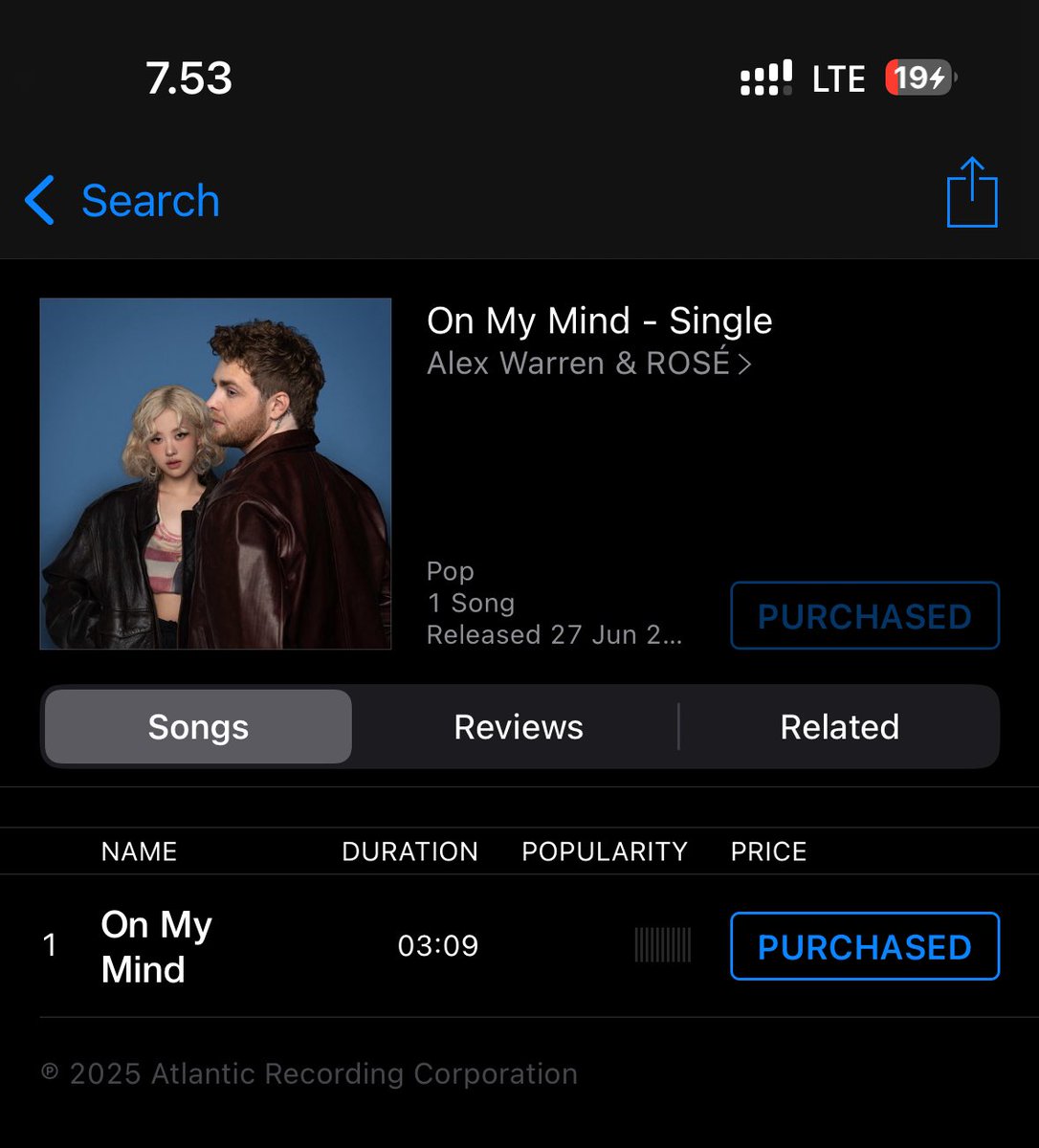 rosietimee's tweet image. don’t forget to purchase both single and album version of On My Mind by Alex Warren and ROSÉ! #ALEX_ROSÉ_ONMYMIND