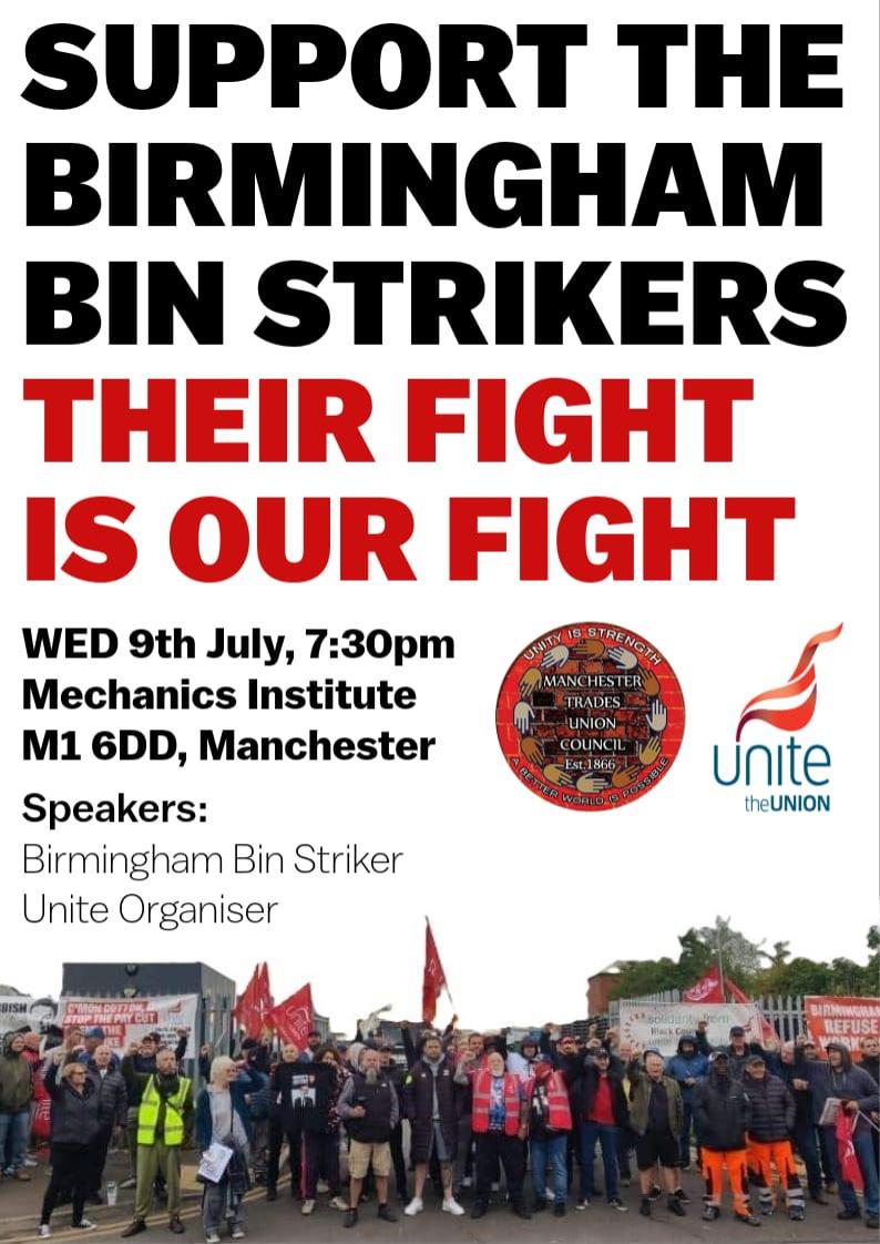 Support the Birmingham Bin Strikers! Please join if you are able.