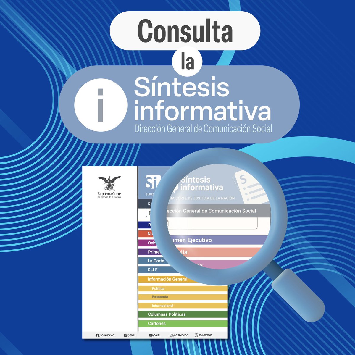 SCJN's tweet photo. #FelizViernes La #SíntesisInformativa de #LaCorte al alcance de tu mano, las noticias más recientes, primeras planas, columnas y más. ¡Entra aquí! 🔗 https://t.co/9wLLXxXQUm https://t.co/8LWXorHHUW