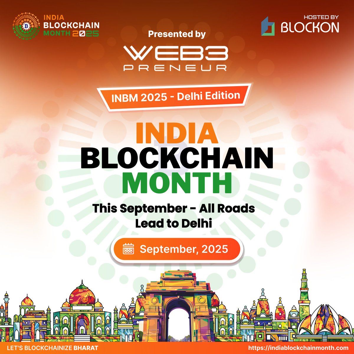 Web3preneur_'s tweet photo. Bharat's biggest Web3 gathering is coming.

Founders, builders, VCs, regulators - all in one place.

India Blockchain Month
📍 Delhi | 🗓 Sep 2025

Let’s put Bharat on the on-chain map 🇮🇳 https://t.co/mi0Szwm5a3