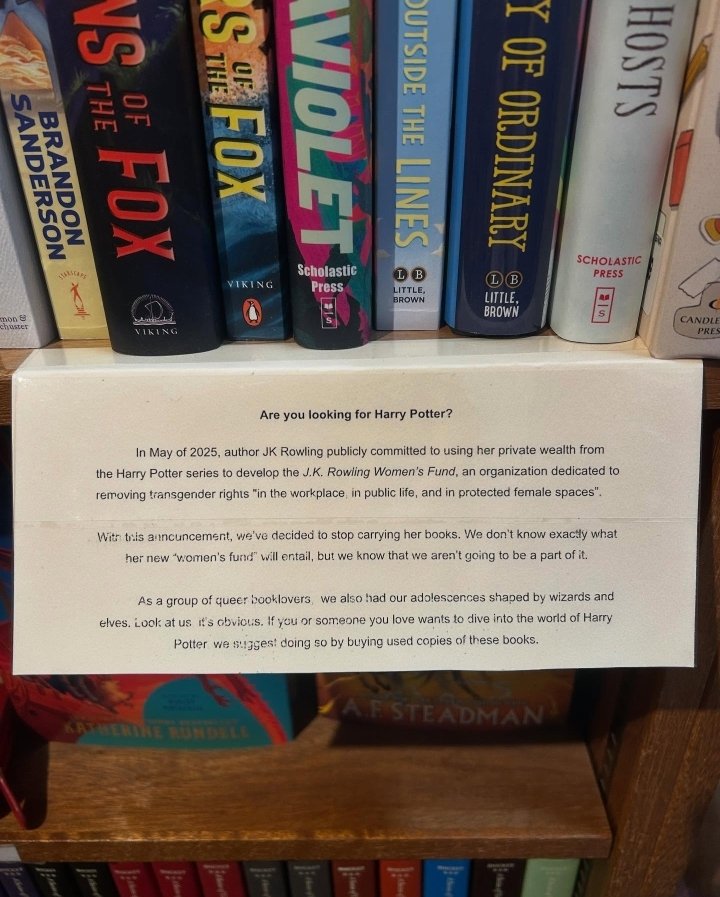 This little bookshop in San Francisco is upset because JK Rowling is helping women.