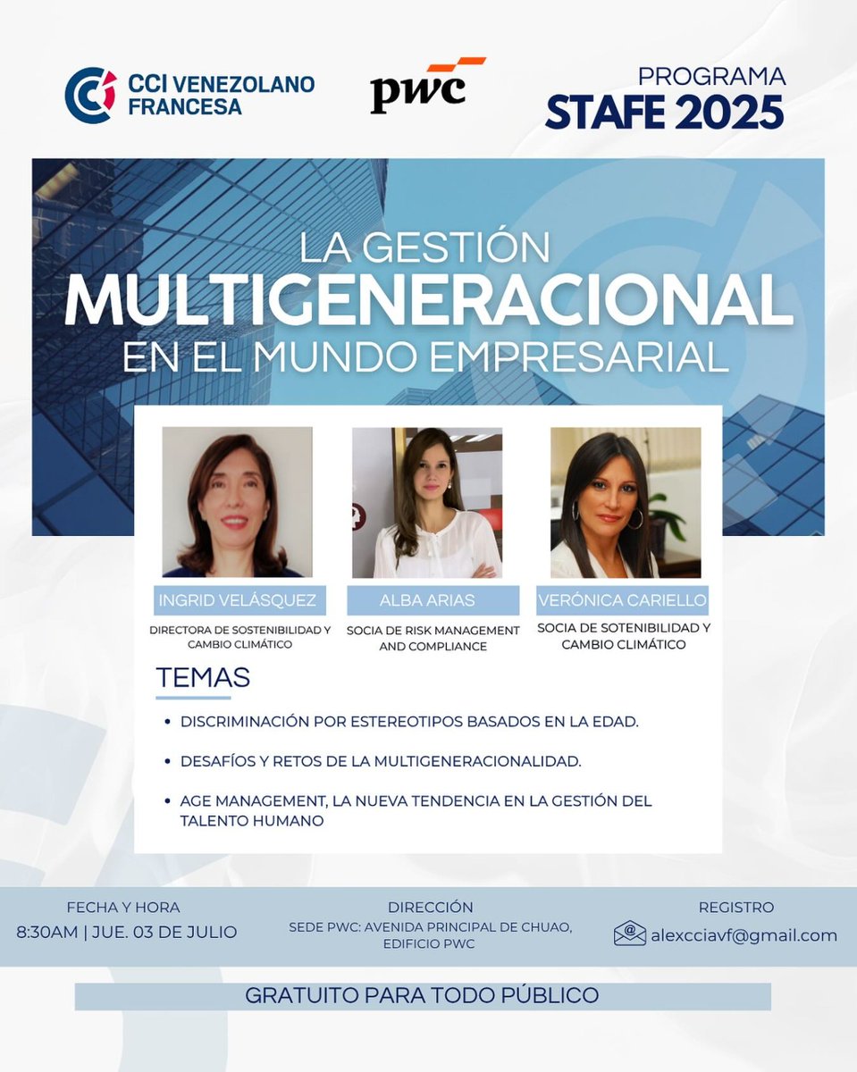 El próximo jueves 03 de julio te invitamos a participar en el evento “La gestión multigeneracional en el mundo empresarial”, una ponencia organizada en el marco del programa STAFE 2025. Más info: goo.su/L4WbR